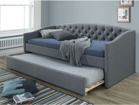 SUNNY Single 190X200 Giường sofa có nệm bọc nệm màu xám Trundle