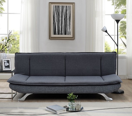 Vải màu xám đậm Giường sofa 3 chỗ có chân Chrome 100 miếng MOQ