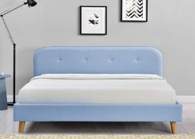 Khung giường gỗ dán bọc vải Thời trang hiện đại Màu xanh lam