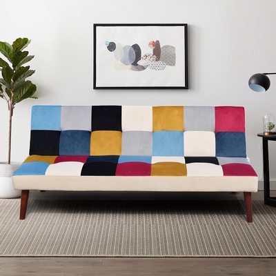 Giường sofa vải màu hiện đại Vị trí ngả có thể gập lại Phong cách châu Âu
