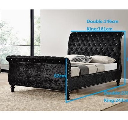 Đầu giường lắp ráp Khung giường bọc nệm màu đen Queen Oem