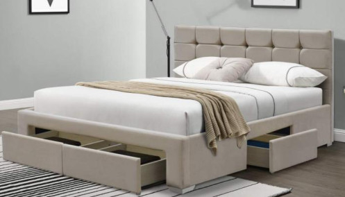 Khung giường nền đệm với 4 ngăn kéo lưu trữ, dễ lắp ráp