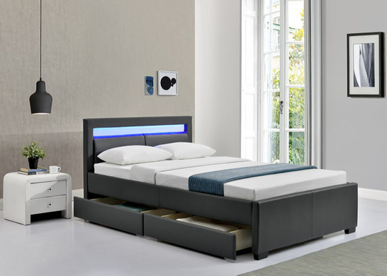 Khung giường bằng ván ép 150x190cm Kích thước lớn Tủ đựng chén lớn Trang phục Bọc sàn