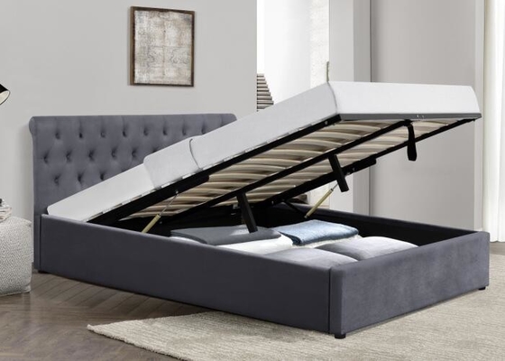 Giường lưu trữ bọc nệm bằng ván ép