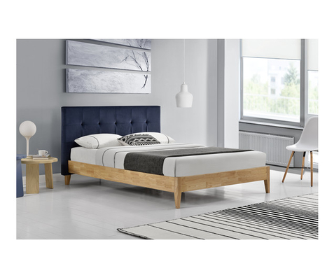 Khung giường bằng vải lanh màu xanh nắng với chứng nhận CE đầu giường