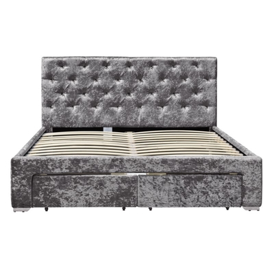 Khung giường Ottoman đôi được bọc nệm cỡ Queen với 4 ngăn kéo OEM ODM