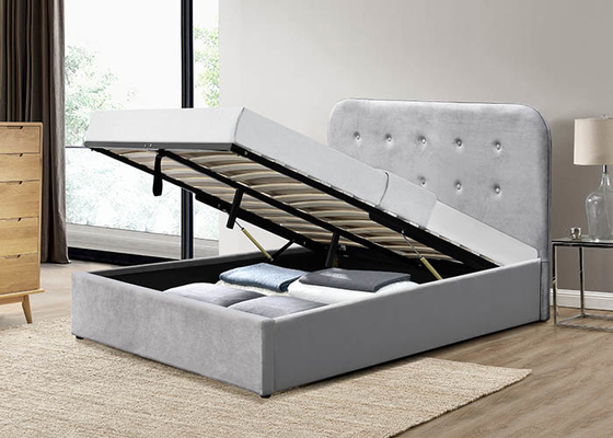Nút đầu giường bằng nhung và khung giường bằng gỗ Kích thước lớn OEM ODM