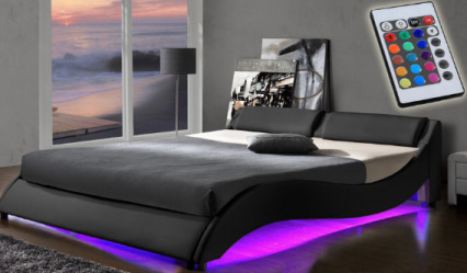 4ft PU Vải LED Khung giường bọc nệm Ottoman ODM Nội thất phòng ngủ OEM