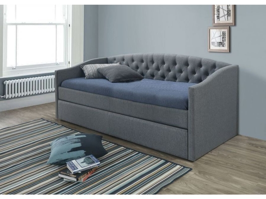 SUNNY Single 190X200 Giường sofa có nệm bọc nệm màu xám Trundle