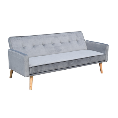 Giường sofa vải màu xám hiện đại Các vị trí ngả lưng có thể gập lại Phong cách Châu Âu