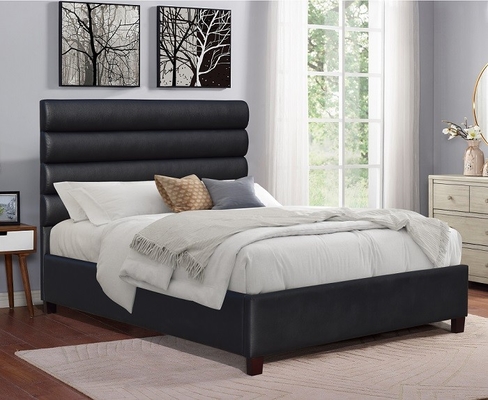 Vải lanh màu đen Khung giường bọc nệm 6ft King Size Nội thất phòng ngủ