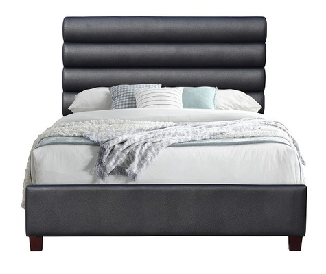 Vải lanh màu đen Khung giường bọc nệm 6ft King Size Nội thất phòng ngủ