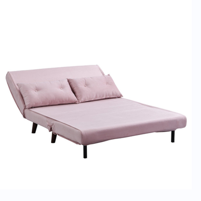 Tri có thể gập lại được bọc nệm Trundle giường ban ngày 2 chỗ ngồi Ghế sofa màu hồng nhung màu hồng