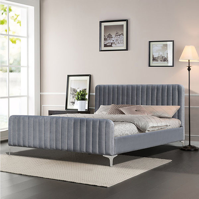 Giường nền gỗ bọc nệm hiện đại 160x200cm Màu xám Kích thước vua