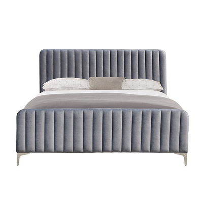 Giường nền gỗ bọc nệm hiện đại 160x200cm Màu xám Kích thước vua