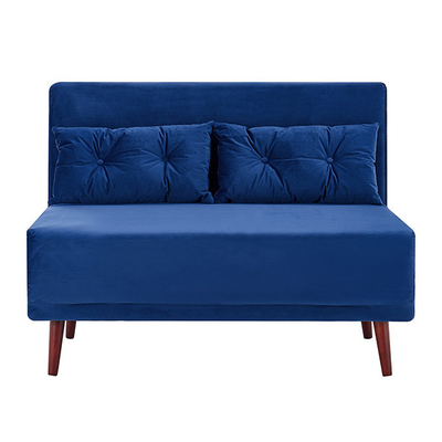 Tri có thể gập lại màu xanh nhung bọc nệm giường ban ngày 2 chỗ ngồi kéo ra sofa giường