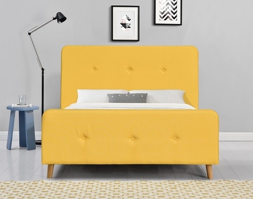 Khung giường Scandinavian hiện đại Kích thước Queen Nhà sản xuất giường bọc vải
