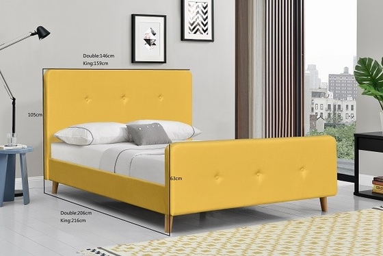 Khung giường Scandinavian hiện đại Kích thước Queen Nhà sản xuất giường bọc vải