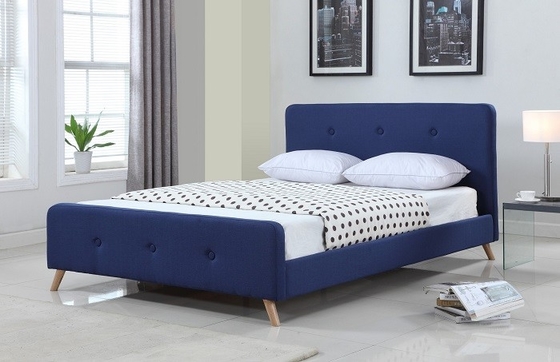 Khung giường Scandinavian hiện đại Kích thước Queen Nhà sản xuất giường bọc vải