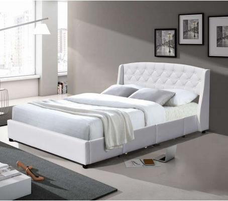 Giường lưu trữ giả da mặt cắt hiện đại Kích thước gấp đôi có ngăn kéo