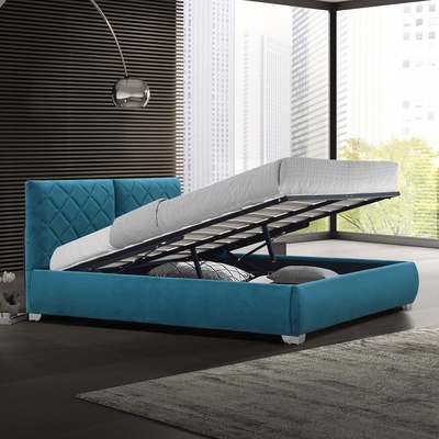 Vải kích thước đầy đủ Tufted Gas Nâng giường lưu trữ Vải nhung ấm áp bán buôn