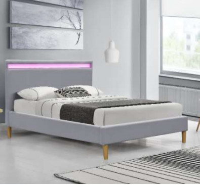 Giường bọc nệm LED đương đại tối giản Lắp ráp kích thước tùy chỉnh dễ dàng