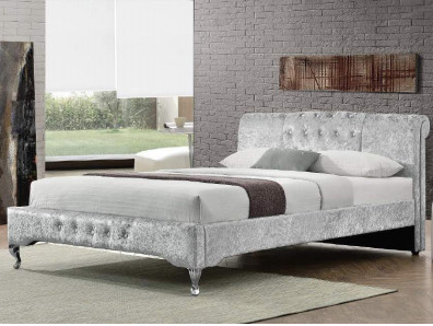 Rosh Luxury Kích thước gấp đôi Giường lưu trữ chần sợi vải Nút pha lê mảnh Phong cách châu Âu
