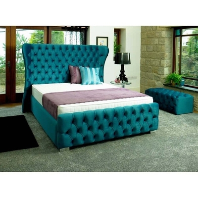 Khung giường nội thất gia đình bằng nhung nghiền có thể tùy chỉnh với các nút