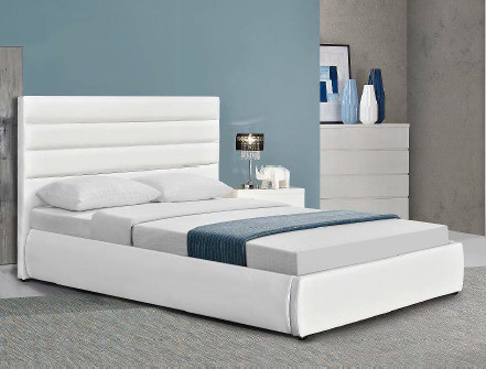 Giường nền bọc nệm hiện đại với đầu giường màu trắng 50 cái MOQ