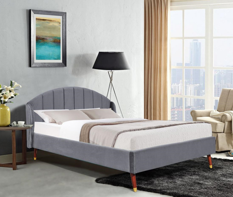 Dễ dàng lắp ráp nhung Khung giường bọc gỗ Thanh gỗ Sprung Kích thước gấp đôi