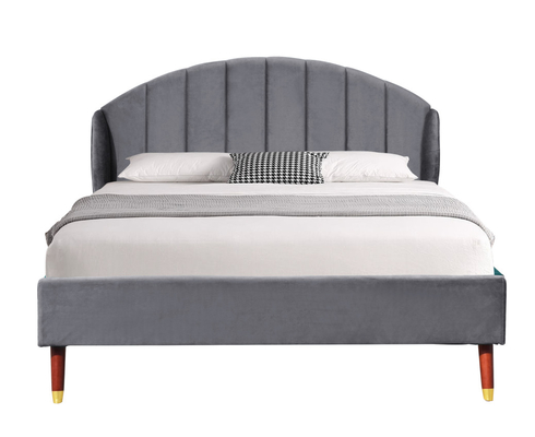 Dễ dàng lắp ráp nhung Khung giường bọc gỗ Thanh gỗ Sprung Kích thước gấp đôi