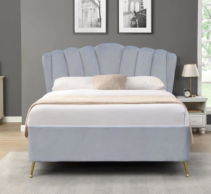 Double Size Bsci Lift Storage Bed Frame Đẹp Xám Vải nhung Ottoman