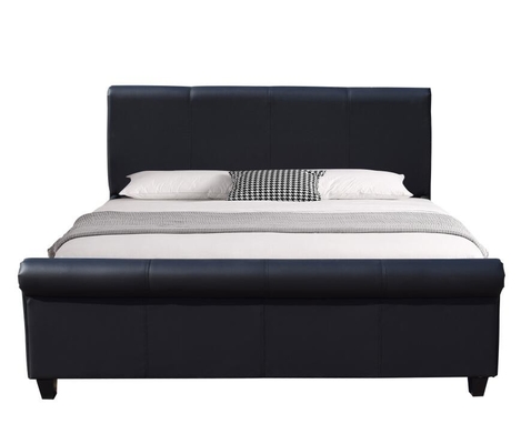 Phong cách đa năng Khung giường đệm King Size Đen Da giả Băng xe trượt tuyết Băng chân