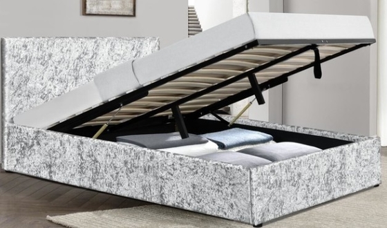 Sliver nghiền nát Velevt khí nâng giường khung cho giường