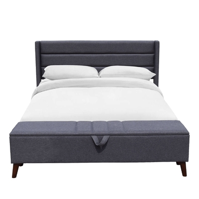 Xám Solid Back Tufted Queen Storage Bed thoải mái để ngủ FSC
