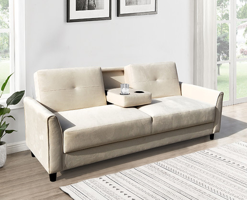 Giường Sofa Gấp Nữ Hoàng, Giường Sofa Có Thể Gấp Di Động Dễ dàng cất giữ, Màu trắng nhạt