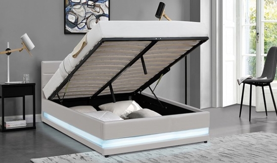 Trang chủ đồ nội thất Full Queen Size Bàn giường sàn bọc với đèn LED
