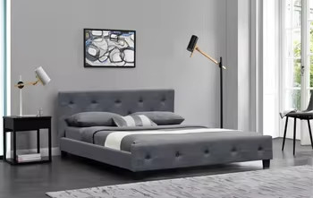 Khung giường đệm mềm mại và đẹp với đầu giường cong và thiết kế độc đáo