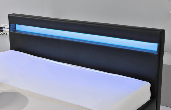 Giường bọc da LED Pu giả da có ngăn kéo Bảo hành 12 tháng