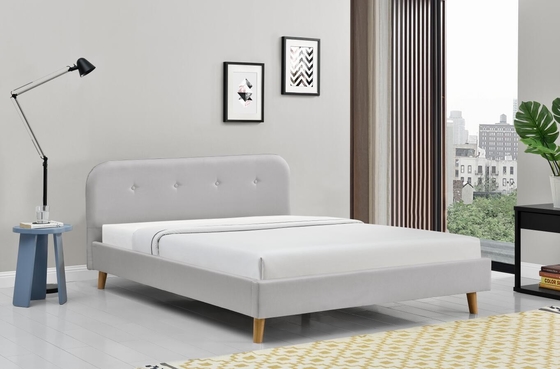 Giường bọc nệm cho trẻ em chân gỗ