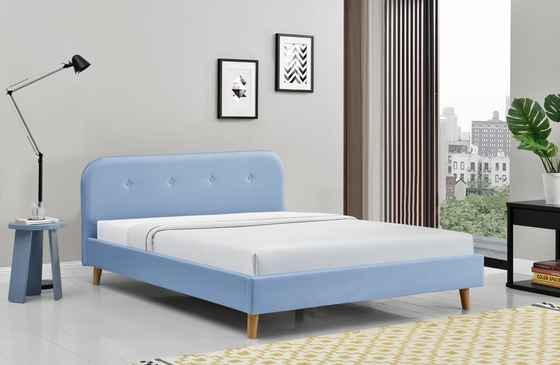 Giường bọc nệm cho trẻ em chân gỗ