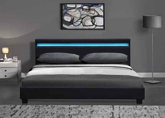 Giường cỡ Queen bọc da giả sang trọng có đèn Led Chứng nhận EN1725 BSCI