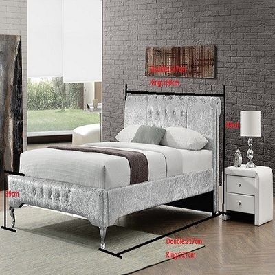 Nền tảng bọc da màu trắng OEM Giường xe trượt tuyết với các nút kim cương BSCI