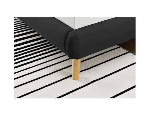 FSC OEM Vải lanh màu đen bọc nệm giường cỡ queen