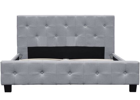 Lắp ráp dễ dàng Giường đơn King bọc nệm Khung giường vải màu xám nhạt