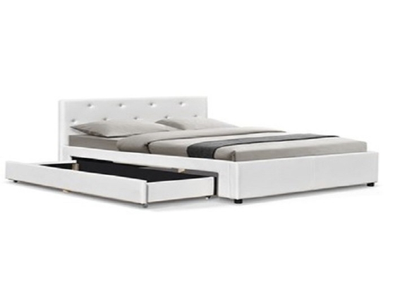 Giường lưu trữ bằng da giả hiện đại Sunny Kích thước đôi có ngăn kéo OEM