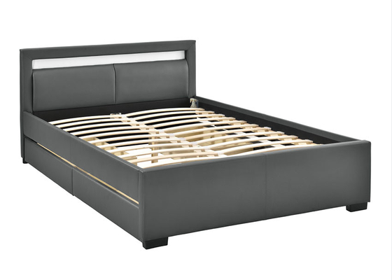 Khung giường bằng ván ép 150x190cm Kích thước lớn Tủ đựng chén lớn Trang phục Bọc sàn