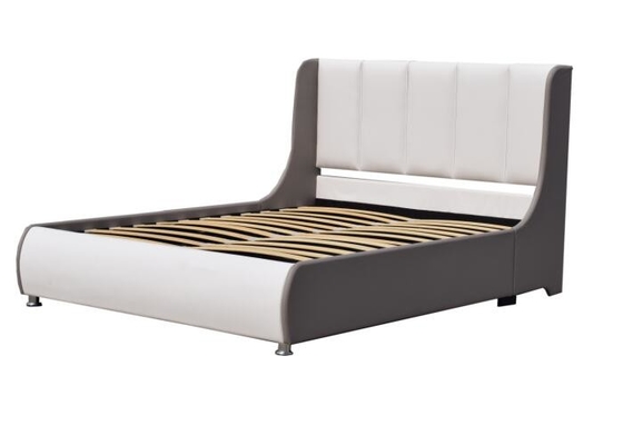 Khung giường phong cách Mỹ ODM Queen Size trắng bằng da giả với thang máy khí