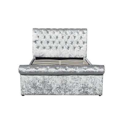 Crush Velvet Gas Lift Bed Storage Bed Khung giường đôi bọc bạc OEM