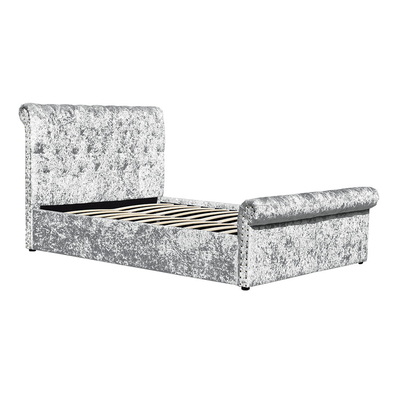 Crush Velvet Gas Lift Bed Storage Bed Khung giường đôi bọc bạc OEM